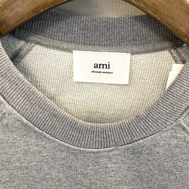 Ami專櫃2023FW新款插肩logo發泡印花純棉衛衣 男女同款 tzy3034